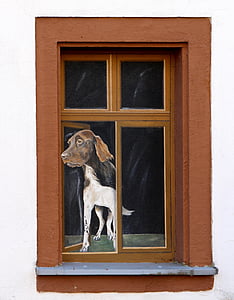 okno, iluzja, sztuka, fasada, malarstwo, śmieszne, humor