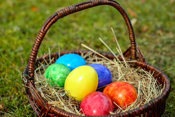easter eggs, basket, egg, color, colored, customs, easter