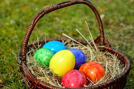 huevos de Pascua, cesta, huevo, Color, color, aduanas, Semana Santa