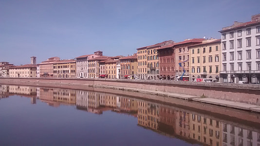Arno, Toskania, Rzeka, Lungarno, Piza