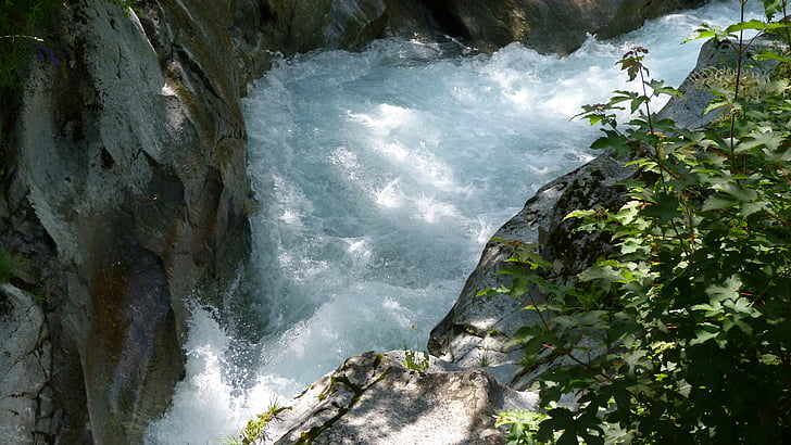 rivier, waterlopen, natuur, Hautes-alpes, ouilles hen van de duivel