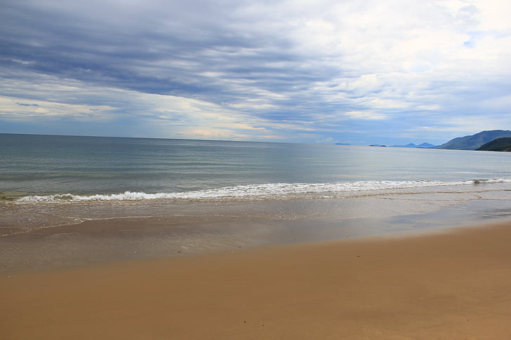 praia, oceano, areia, céu, nuvens, Costa, Ilha