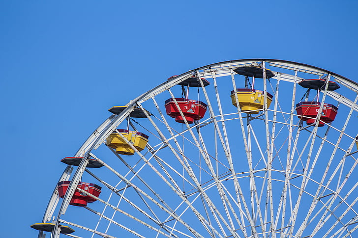 ferres, rats, zila, debesis, dienas, Ferris wheel, prāmju satiksme