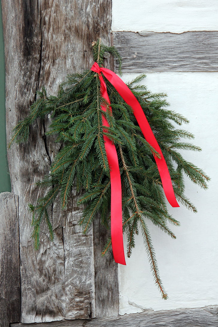 christmas, fir green, fir, loop, red