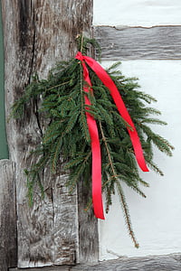 christmas, fir green, fir, loop, red