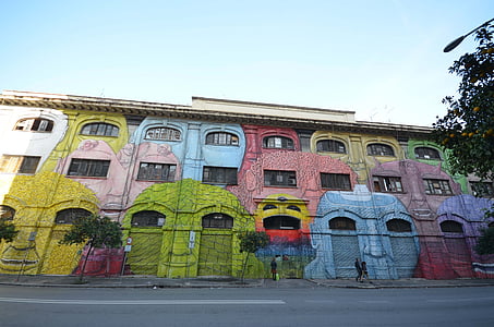 graffiti, Street-art, építési, Róma