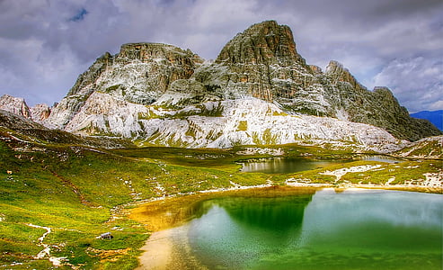 bödensee, dolomites, mountains, italy, alpine, south tyrol, unesco world heritage
