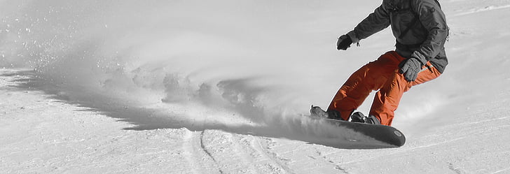 snowboardere, ride snowboard, vinter, landingsbane, kørsel, hurtig, bjerge