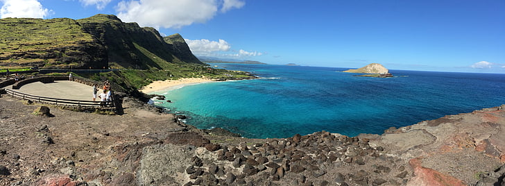 Oahu, Havaj, pláž, Hawaiian, oceán, malebný, makapu'u