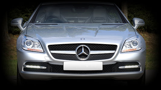 cotxe, Mercedes, frontal, transport, auto, motor, luxe