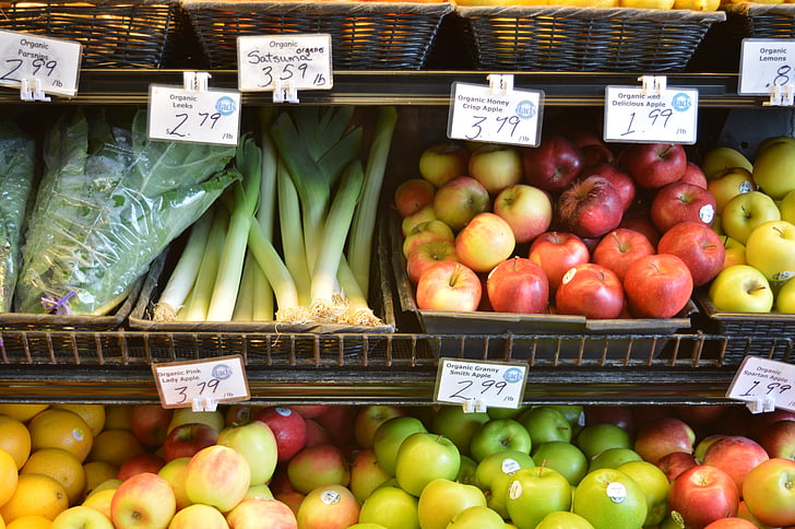 voće, povrće, supermarketa, tržište, hrana, zdrav, hranjiv