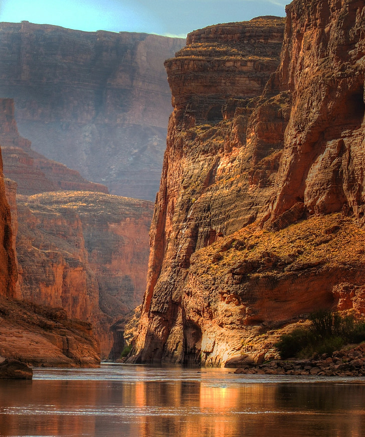 Grand canyon, water, landschap, natuur, rotsen, rivier, Arizona