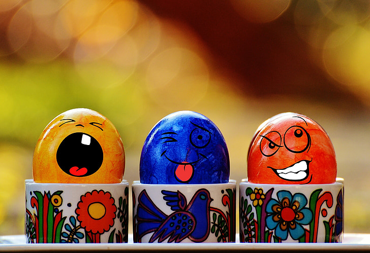 Semana Santa, huevos de Pascua, gracioso, cara, diversión, colorido, Feliz Pascua de resurrección