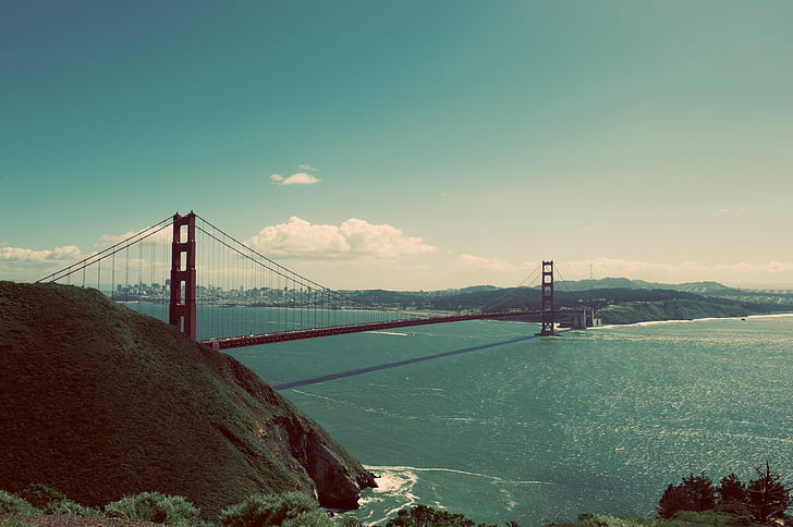 ponte, Ponte Golden gate, oceano, mar, ponte pênsil, água
