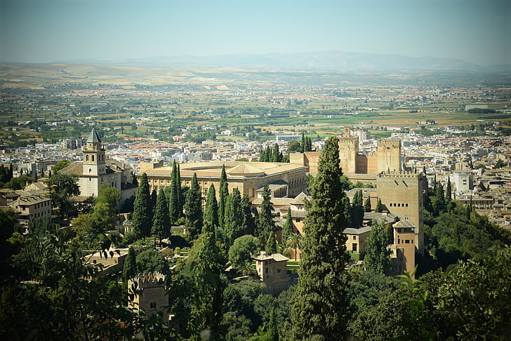 műemlékek, utazás, Alhambra, Granada, turizmus, háttér, László