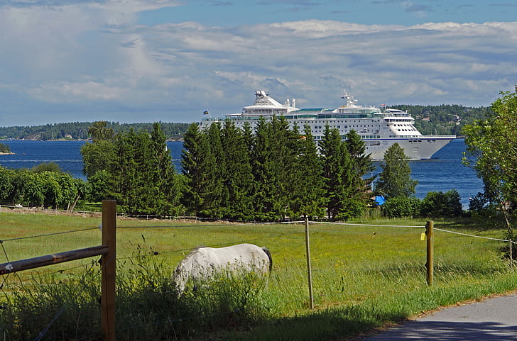navio de cruzeiro, Arquipélago, curso de Estocolmo, Mar Báltico, Ilhas, Fairway, piloto