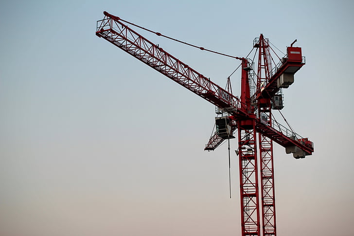 konstruksjon, anleggsmaskiner, Crane, Crane arm, kraner, utstyr, tunge