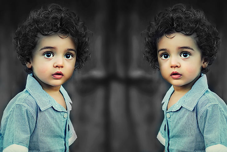 child, black and white, shirt, curly, boys, cute, people