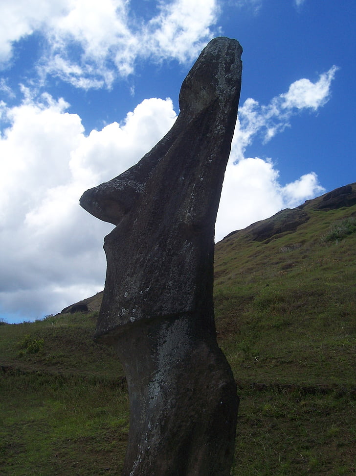 rapa nui, moai, easter island, chile, travel, sky, clouds