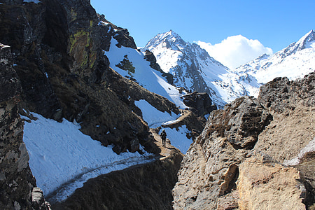 Nepál, Langtang, Treking, Nepál Treking, sníh, Himálaj, Asie