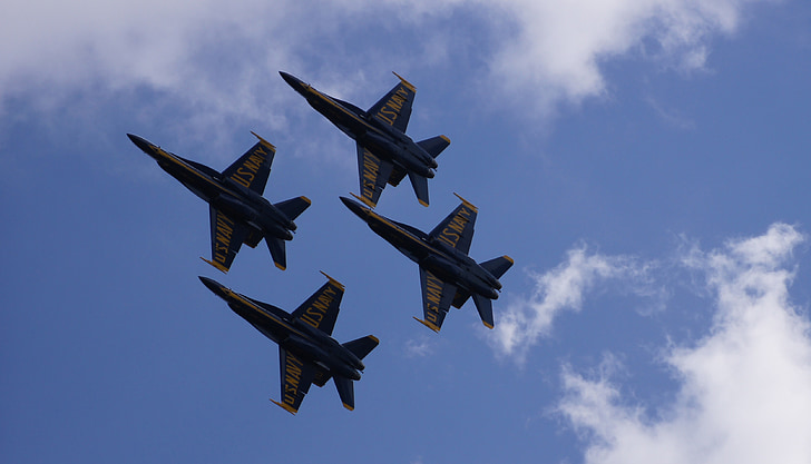 Blue angels, US Navy, niebo, pływające, Jet, samoloty