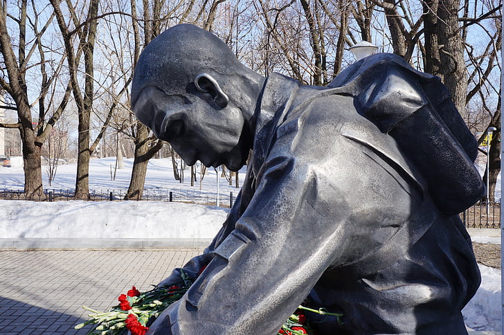żołnierz, Pomnik, Afganistan, Kirow, pamięci, posąg, Rzeźba