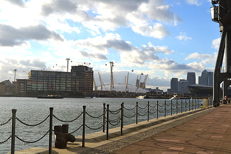 Londýn, O2 Aréna, docklands v aplikaci Excel, Architektura, Panorama, město, Panoráma města