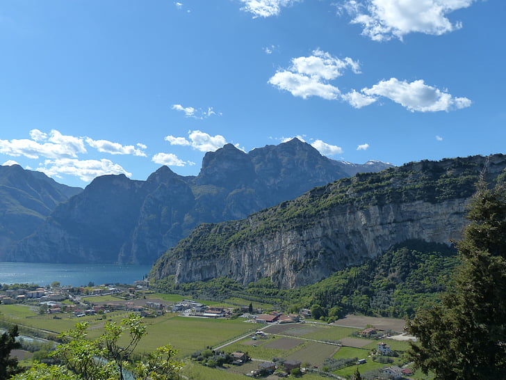 hory, Lago di Garda, Monte brione, Cima capi, Cima sat, jezero, Sarca