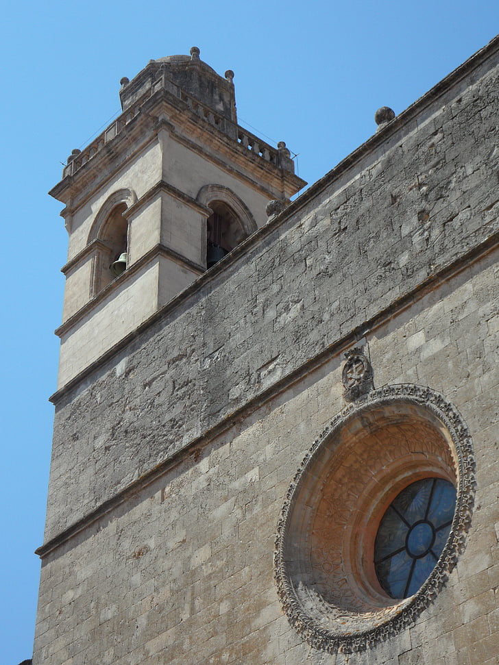church, steeple, petra, mallorca, trutzig, monumental, stone