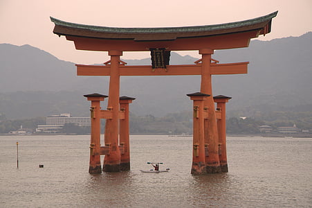 Miyajima, đảo, thuyền kayak, Nhật bản, Châu á, Trung Quốc - đông á, kiến trúc