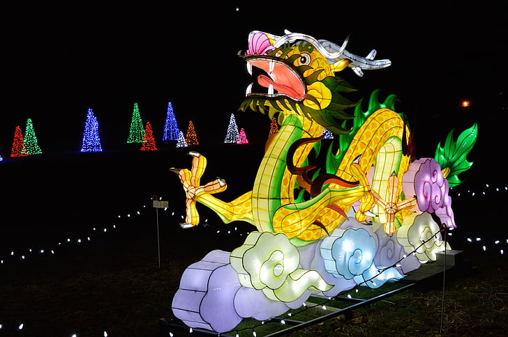 Dragon, Festival av ljus, Holiday, Kinesiska, Celebration, Festival, kultur