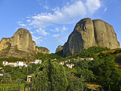 landmark, meteora, greece, mountain, scenery, scenic, landscape