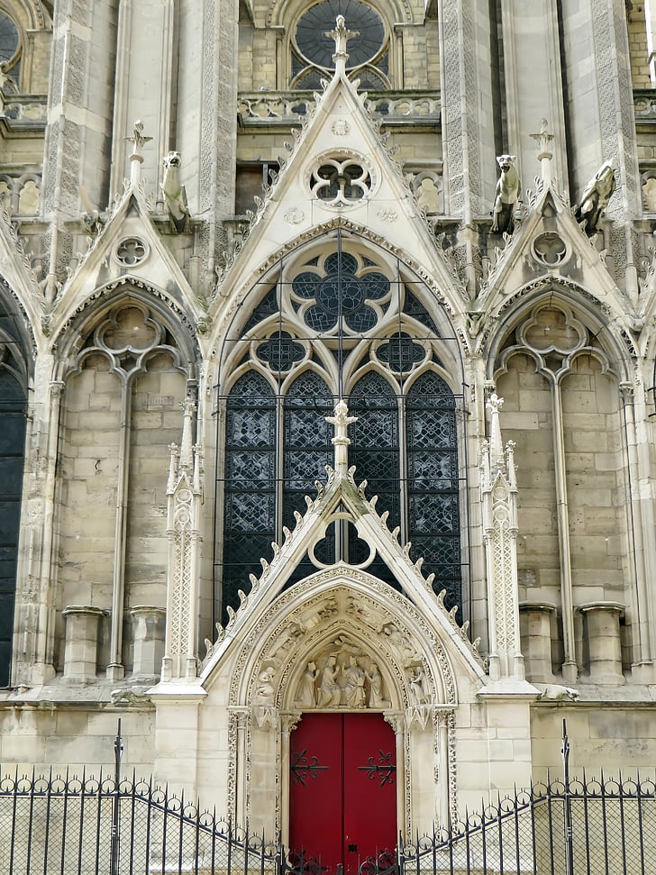 París, Lourdes, portal nord, transsepte, gòtic, extravagant, Catedral