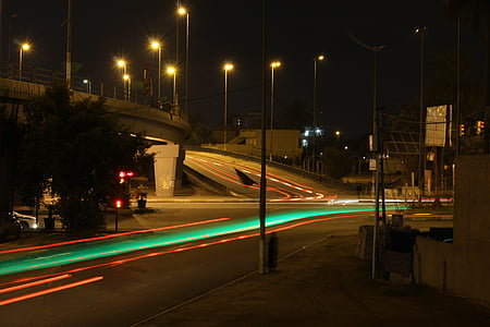 město, život, světlo, městský, noční, ulice, Bagdád