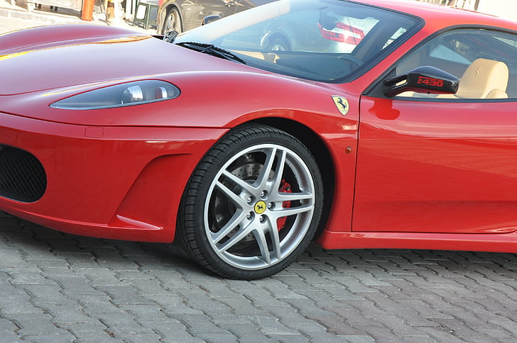 Ферари, F430, червена кола, модифицирани, кола, земя превозно средство, спортни автомобили
