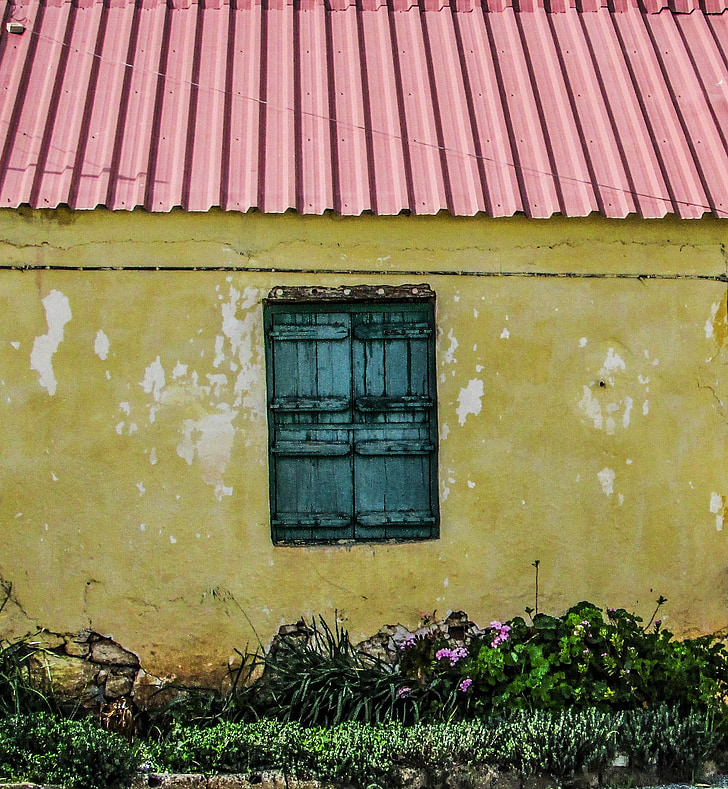 Cypern, Paralimni, gamla hus, färgglada, fönster