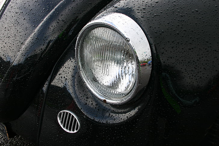 strålkastare, VW beetle, Classic, bil, Irland, gamla bilar, gamla