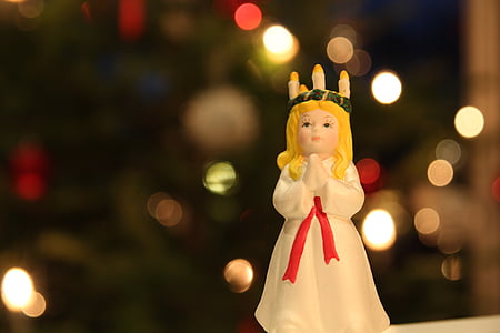 Lucia, Weihnachten, Weihnachtsschmuck, Ornament, Abbildung Geschirr