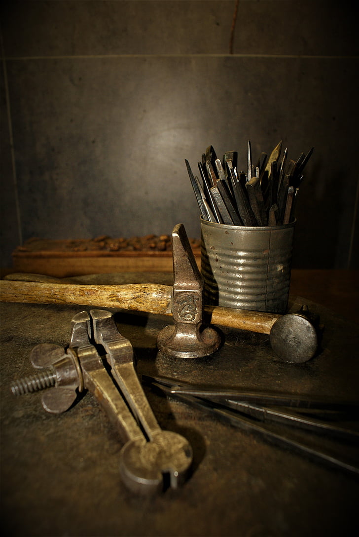 tools, workshop, work, metal, accuracy, métallerie, worker