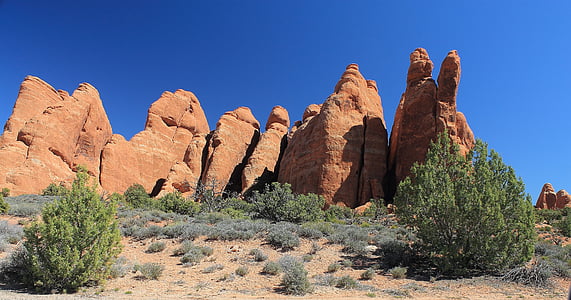 Utah, arcs, Nacional, Parc, desert de, pedra sorrenca, Moab