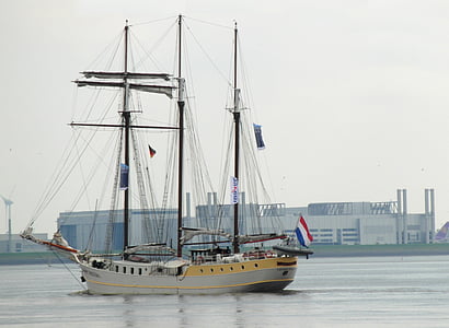kapal, kapal berlayar, lama, Baru, Hamburg, Elbe