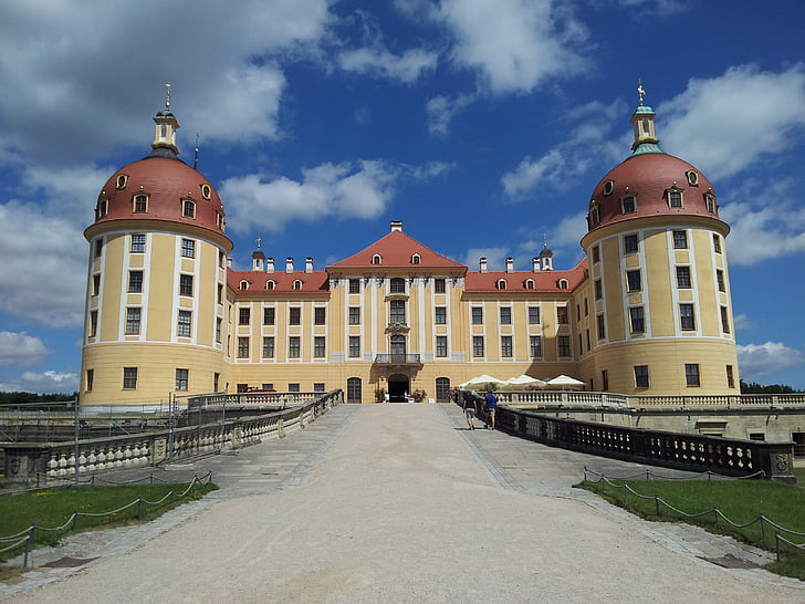 Castelo de Moritz, Saxônia, Barockschloss, Verão