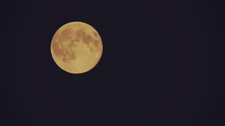 månen, Orange moon, astronomi, natt, månens yta, planetariska moon, planet - utrymme