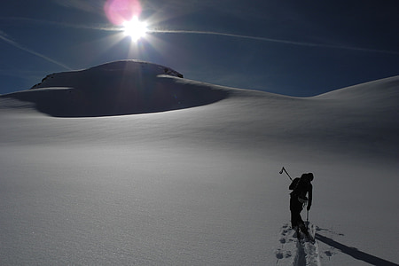 зимни, зимни, дълбок сняг, зимна идилия, студено, Backcountry skiiing, skitouren излизащите