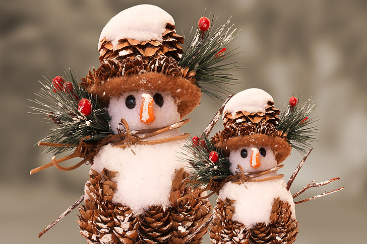 зимни, сняг, Снежна човек, фигури, поздравителна картичка, Коледа, снежен човек