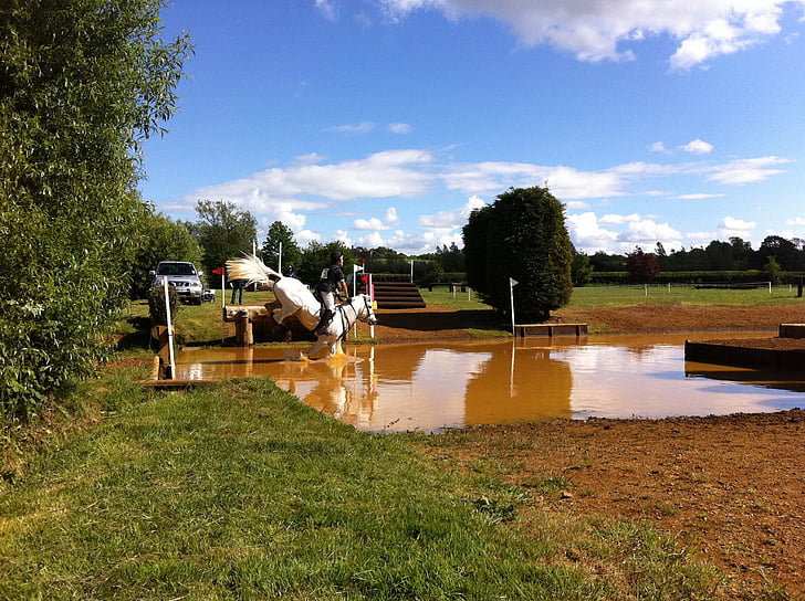 horse, competition, eventing, water hazards, equestrian, gallop