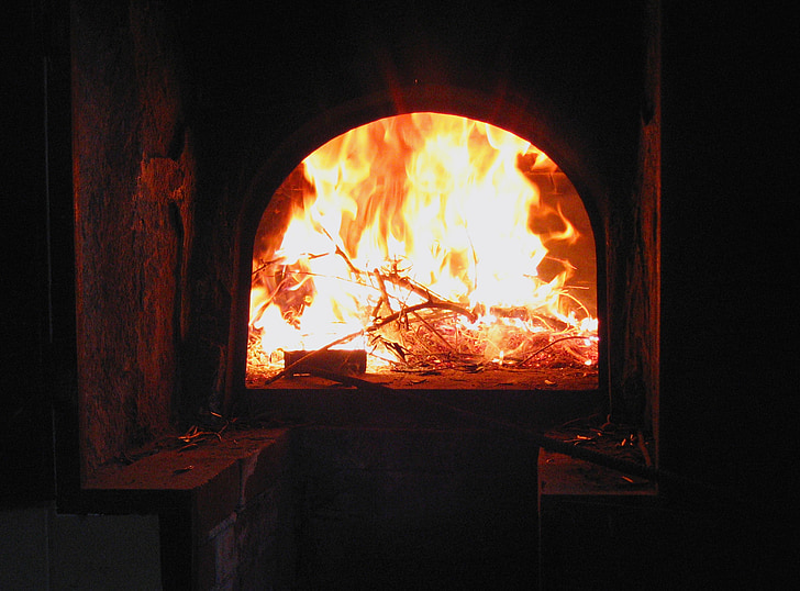 forno, lareira, firebox, fogo, Lit, queimadura, cozinhar