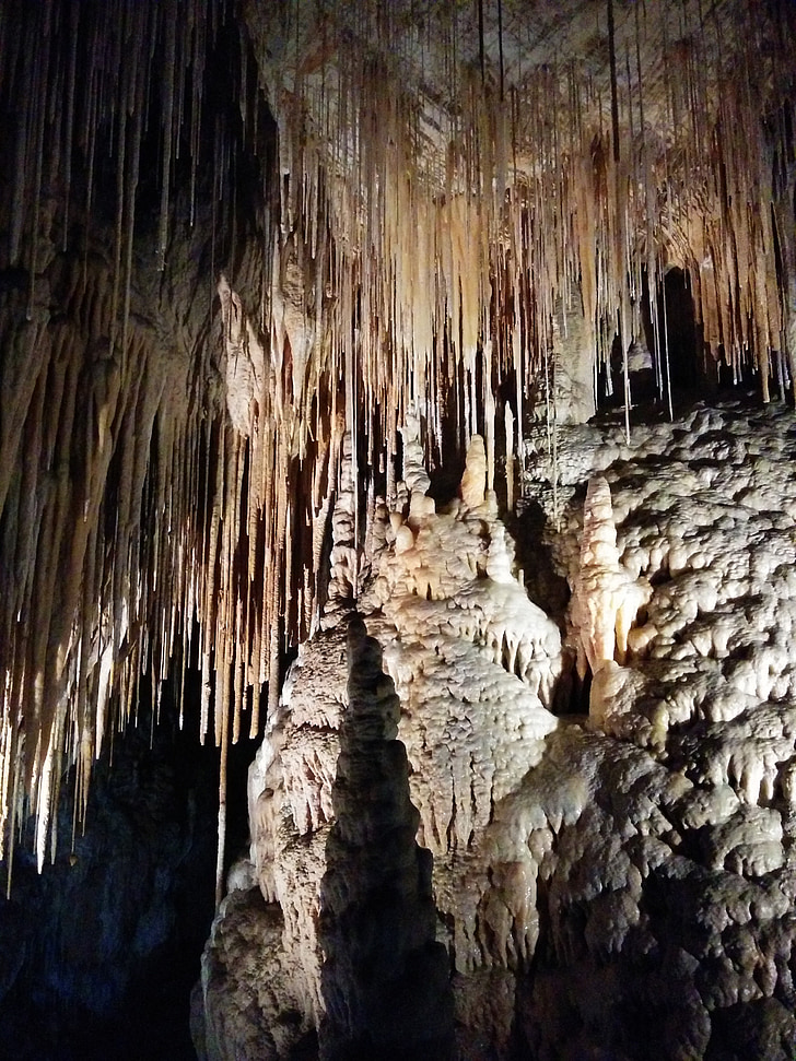 STALAKTIT, stalagmit, Cave, underground, kalksten, Cavern, naturen