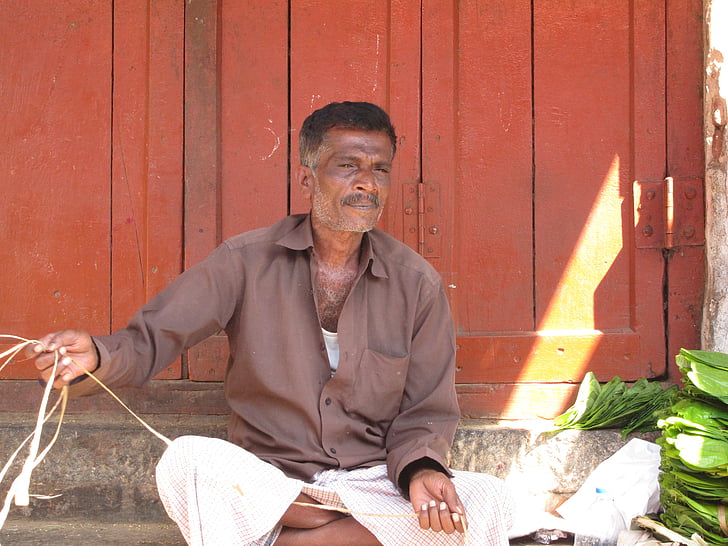 vīrietis, Indija, tirgus, labdarības tirdziņā, tradicionālā, Austrumu