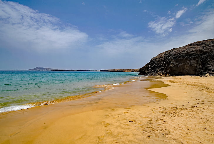 Playa del pozo, Lanzarote, îles Canaries, Espagne, l’Afrique, mer, plage